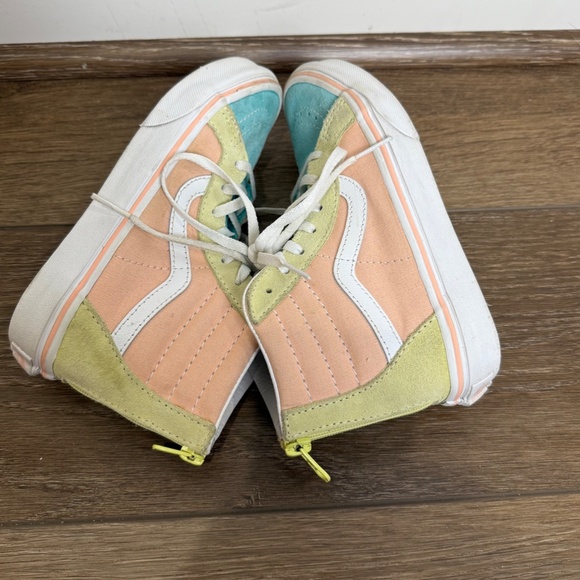 Vans Sk8 Hi-Top Kids Colorblock Sneakers, Suede, Zip Up, Size 2, Summer, Casul - Picture 8 of 9
